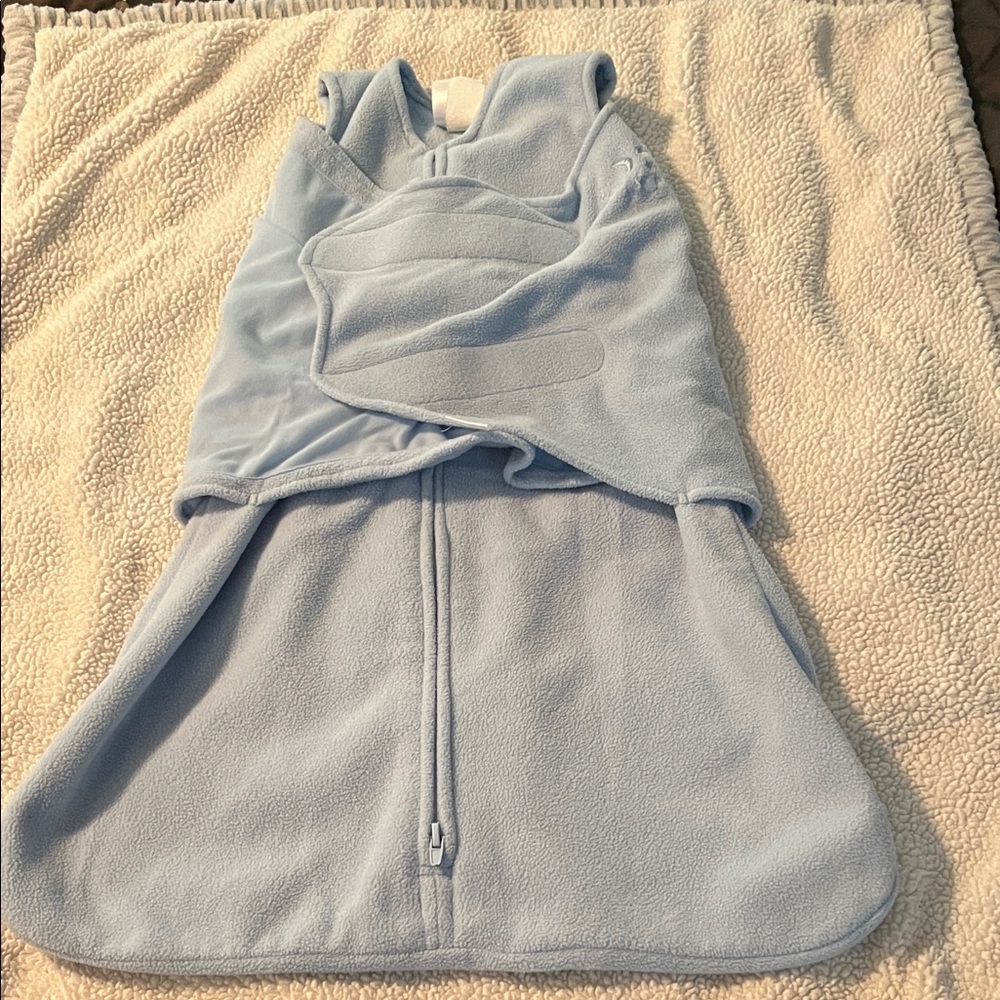 Light Blue halo Fleece Baby Swaddle